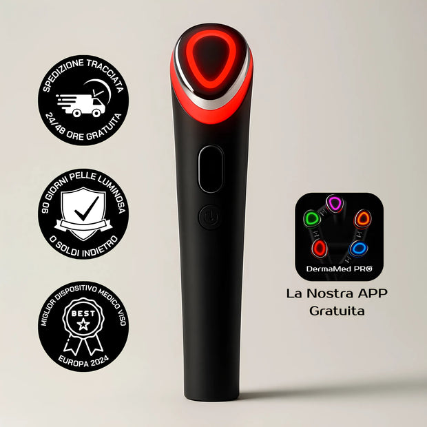 ⚕️DermaMed PRO®: Dispositivo Anti-Age Viso EMS, EP & LED + La nostra APP PREMIUM