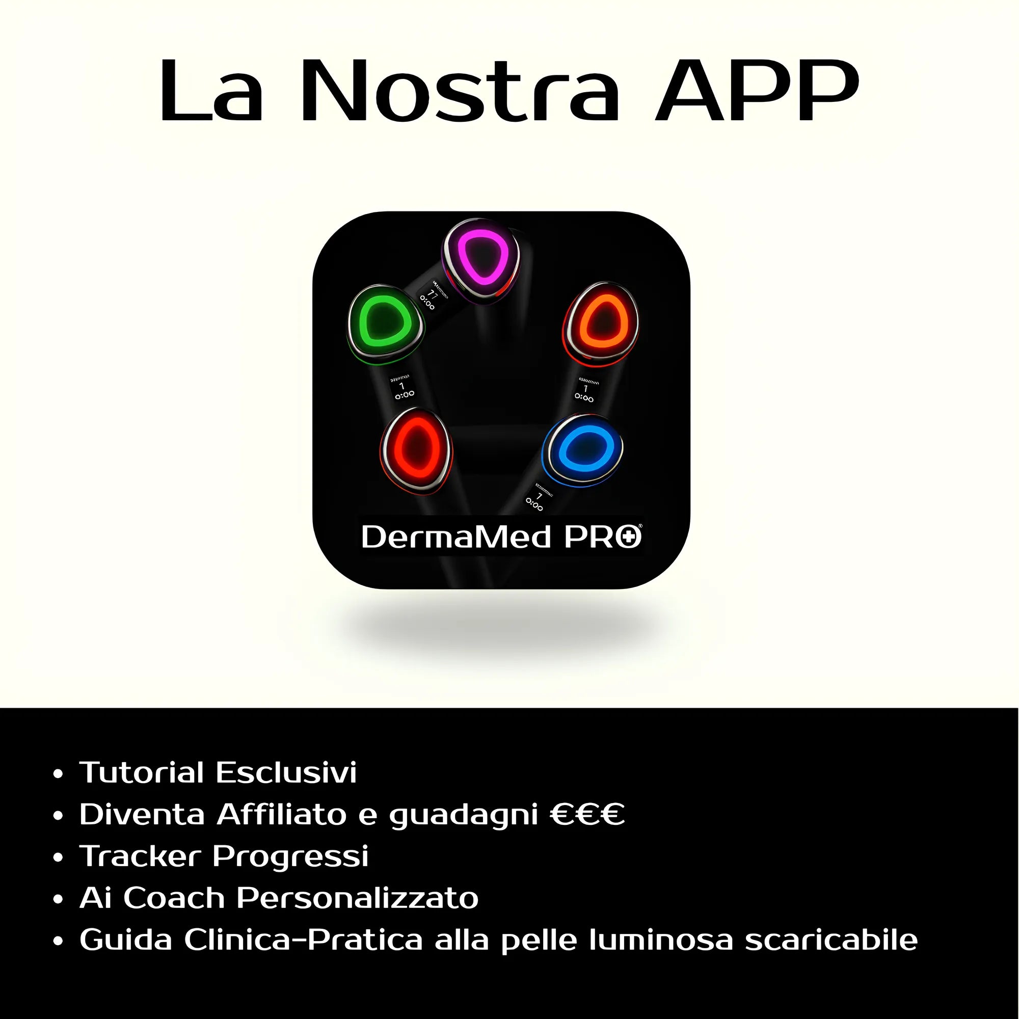 ⚕️DermaMed PRO®: Dispositivo Anti-Age Viso EMS, EP & LED + La nostra APP PREMIUM